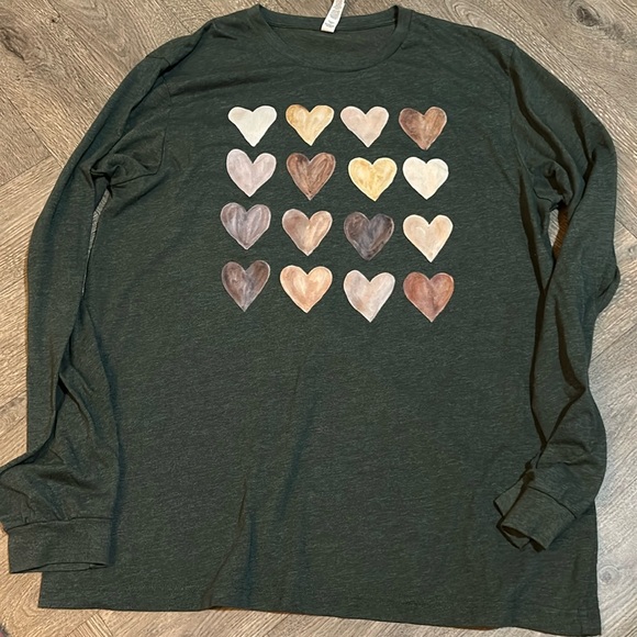Bella Canvas Tops - Bella+Canvas long sleeve heart T-shirt
